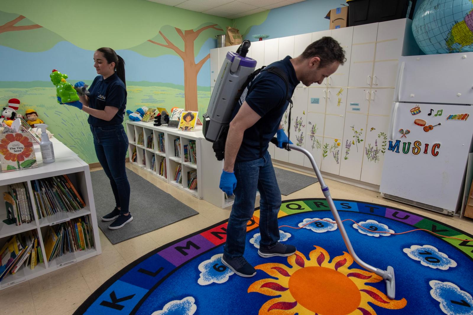 V&N crew performing commercial cleaning